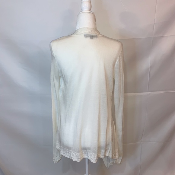 Almost Famous Sweater Cardigan white Medium open waterfall front long sleeve - Picture 2 of 7